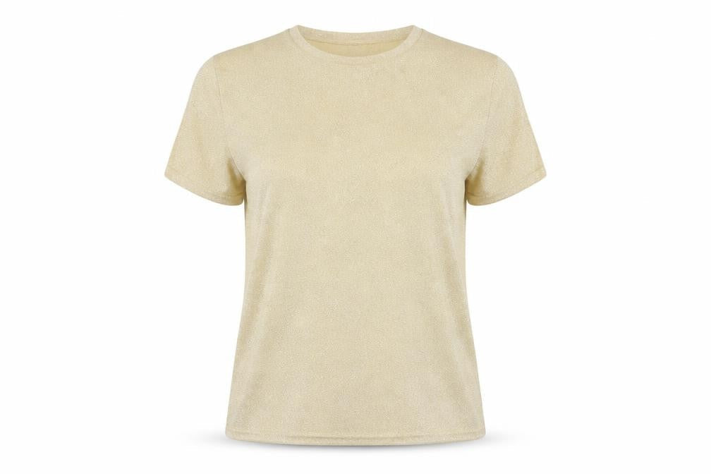 Westbound Womens Gold Knit Short Sleeve Pullover Jumper M