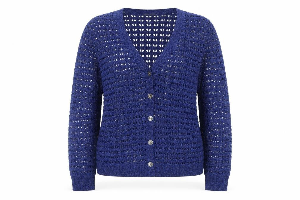 DKNY Jeans Women's Blue Open Knit Cardigan Size S