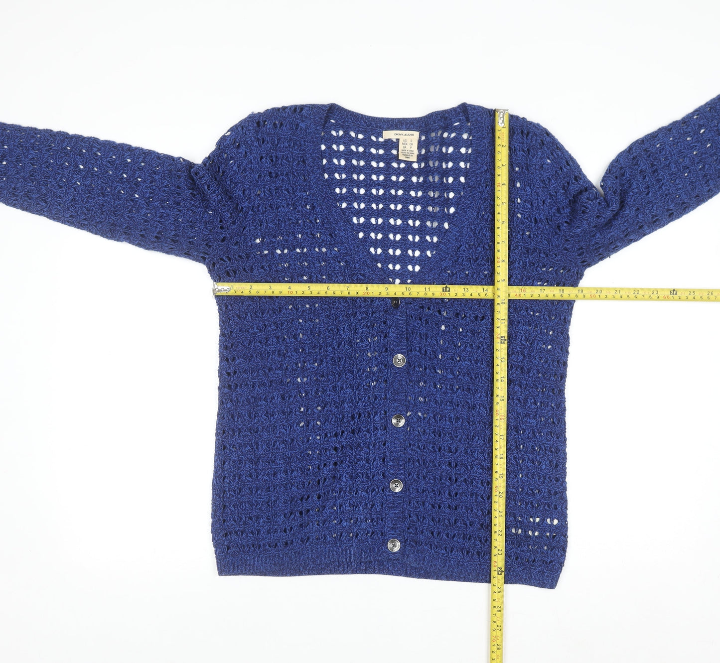 DKNY Jeans Women's Blue Open Knit Cardigan Size S