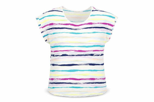 Monsoon Women’s Multicoloured Striped Viscose T-Shirt Size L