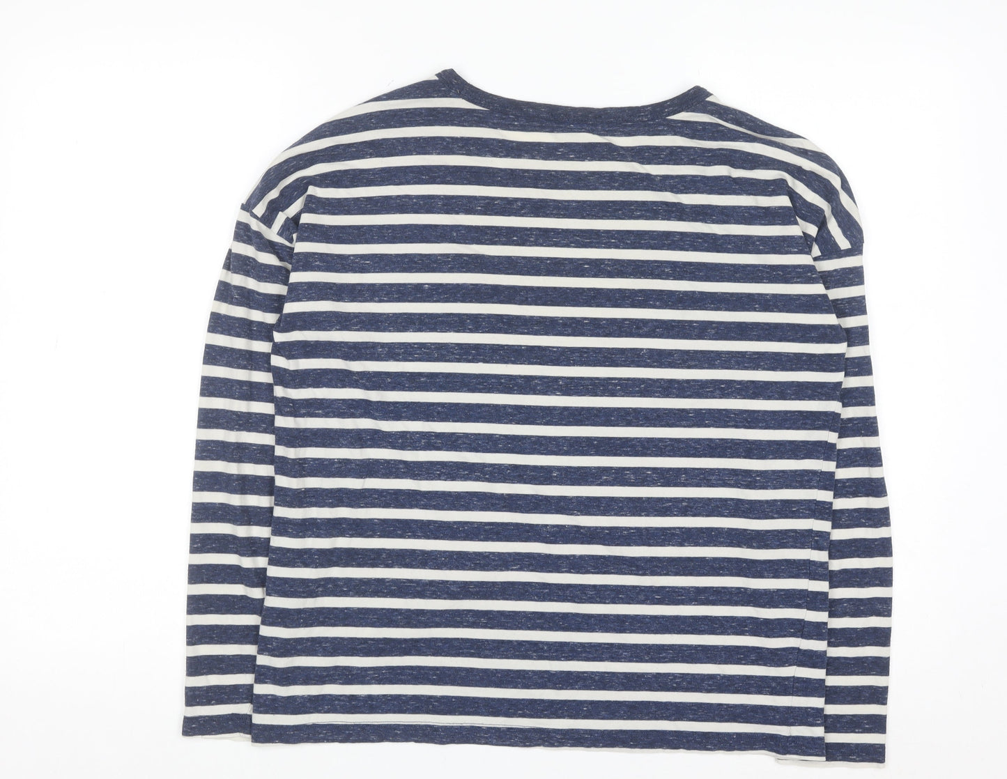 Lee Men's Blue Striped Long Sleeve Cotton Blend Casual Top M