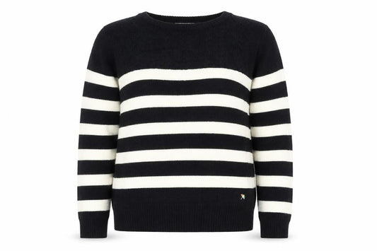 Arnold Palmer Womens Black White Striped Wool Jumper M