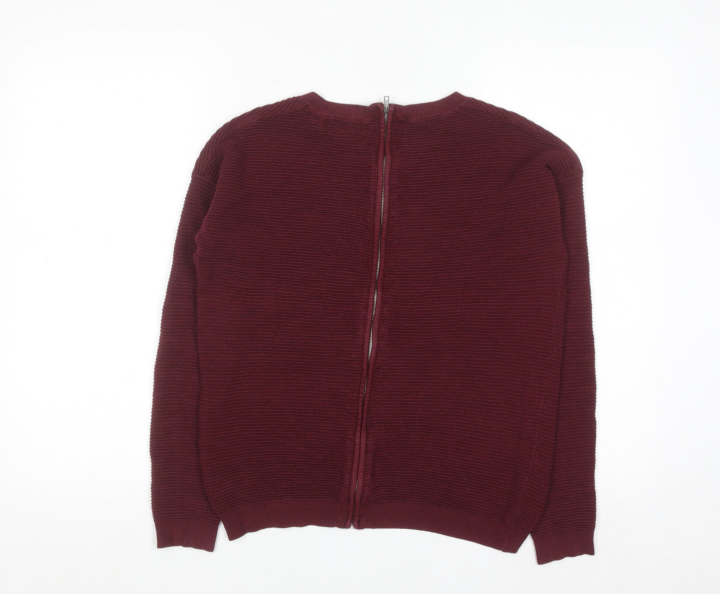 Next Women's Red Full Zip Cotton Knit Jumper Size 8