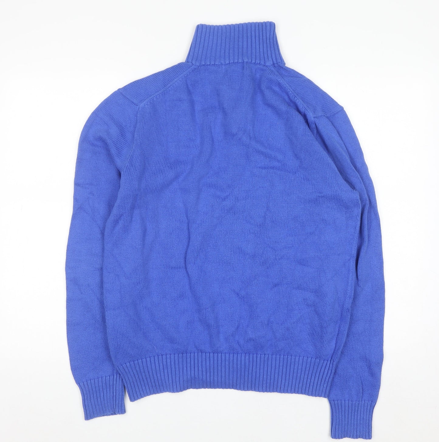 Polo Ralph Lauren Men's Blue Wool Henley Jumper Medium