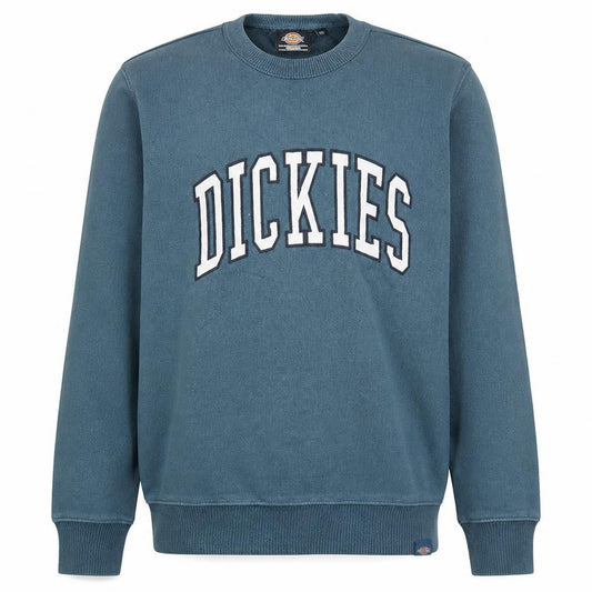 Dickies Men's Blue Crew Neck Logo Pullover Sweatshirt Medium