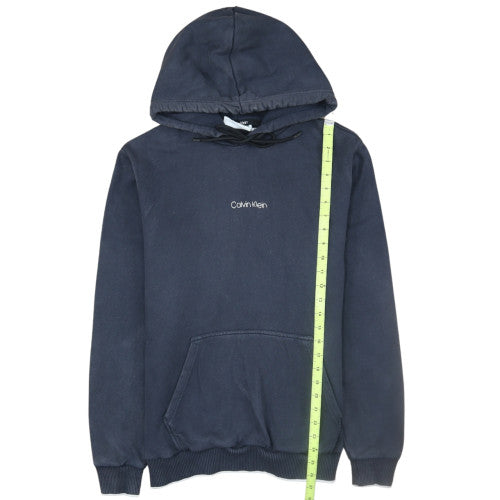 Calvin Klein Men's Blue Pullover Hoodie Size M Logo Fleece