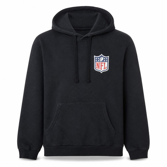 NFL Men’s Black Pullover Hoodie L Fleece American Football Logo