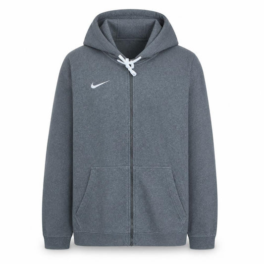Nike Men’s Grey Full Zip Hoodie XL Sports Fleece Sweatshirt