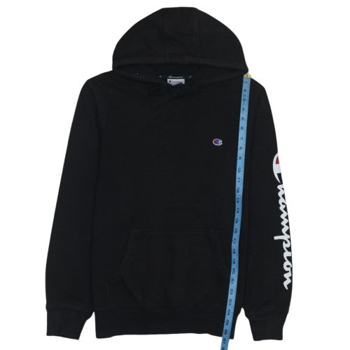 Champion Men’s Black Pullover Hoodie M Logo Sports Fleece Sweatshirt