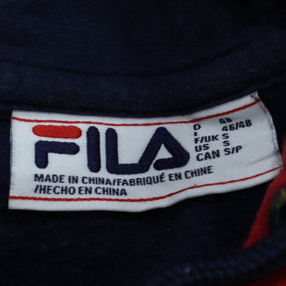 Additional view of Fila Women's Navy Red Colourblock Hoodie, size S, Pullover Cotton Blend