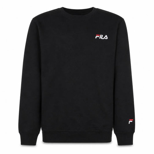FILA Men's Black Logo Crew Neck Pullover Sweatshirt Size L