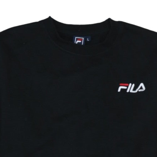 FILA Men's Black Logo Crew Neck Pullover Sweatshirt Size L