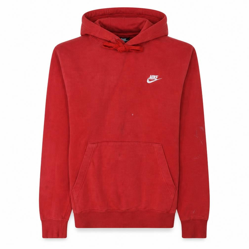 Nike Men's Red Pullover Hoodie Small Embroidered Logo Fleece