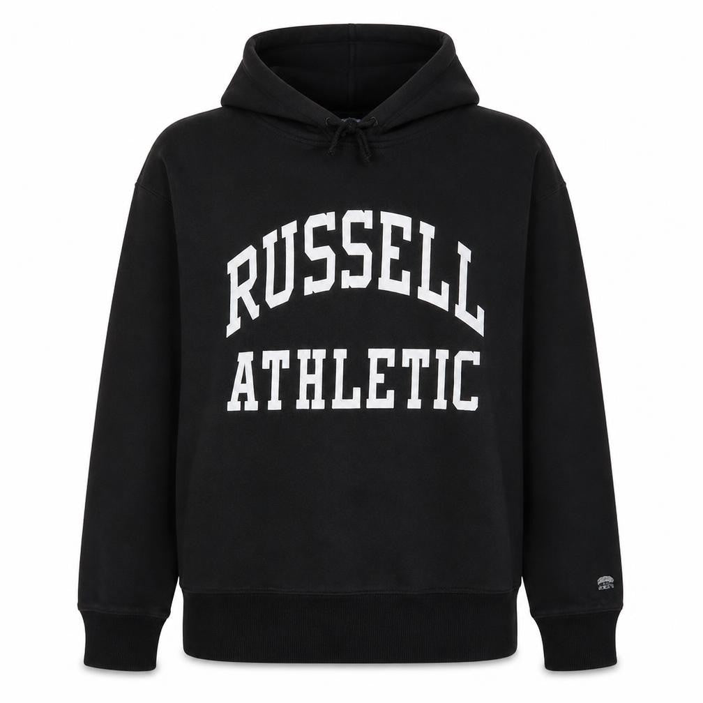 Russell Athletic Womens Black Hoodie Size 10 Pullover Cotton Blend