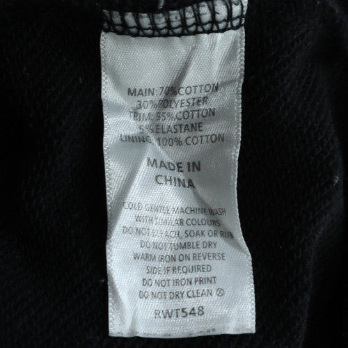 Russell Athletic Womens Black Hoodie Size 10 Pullover Cotton Blend