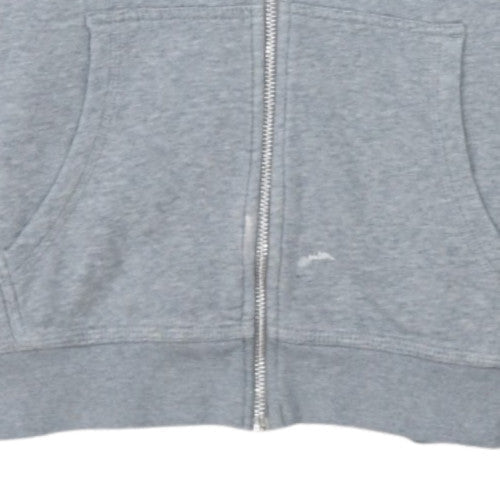 Nike Boys Grey Full Zip Hoodie Size 12-13 Years Lined Hooded Sweatshirt