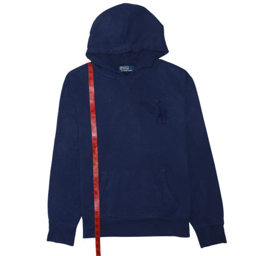 Ralph Lauren Men's Blue Pullover Hoodie L Embroidered Logo