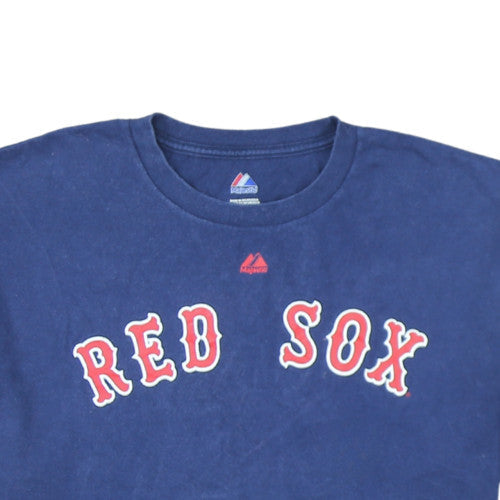 Majestic Men's Navy Red Sox Graphic Short Sleeve Cotton T-Shirt XL