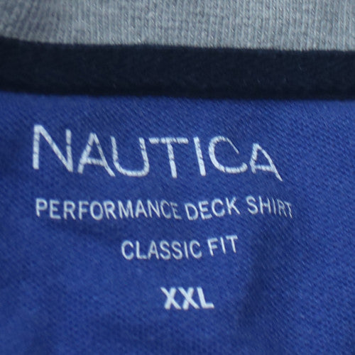 Nautica Men's Blue Classic Fit Striped Polo Shirt XXL