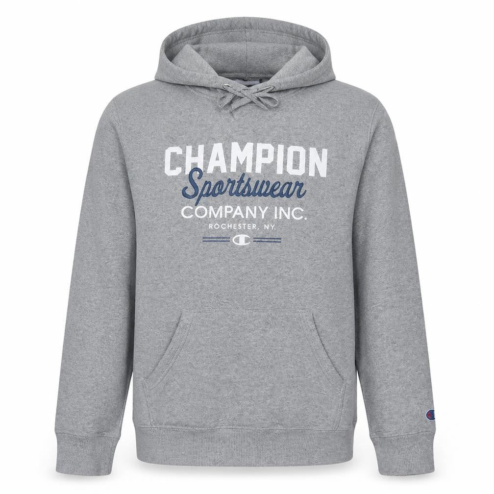 Champion Men's Grey Pullover Hoodie XL Sports Logo Fleece