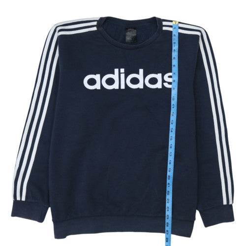 Adidas Mens Blue XL Pullover Crew Neck Fleece Sweatshirt