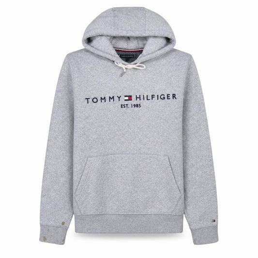 Tommy Hilfiger Women's Grey Small Pullover Hoodie with Logo