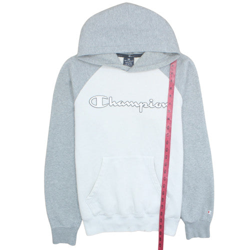 Champion Men’s Grey Pullover Hoodie Medium Fleece Logo Sweatshirt