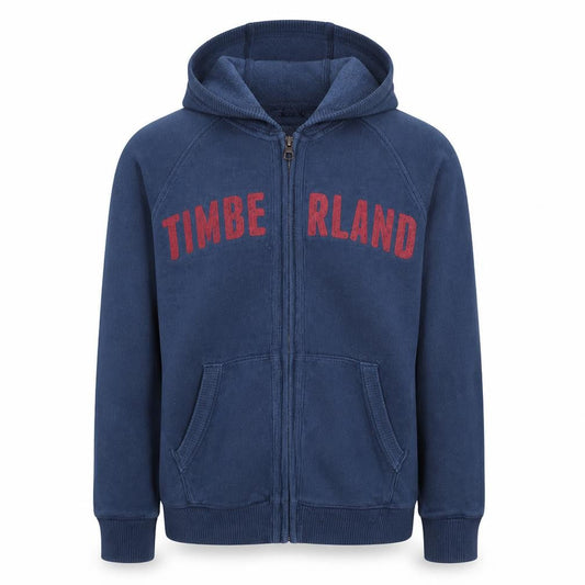 Timberland Men's Blue Full Zip Hoodie S Classic Logo Fleece