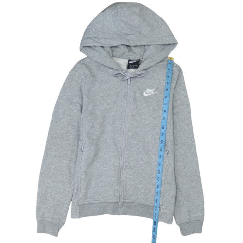 Nike Women's Grey Full Zip Hoodie Small Cotton Blend Casual
