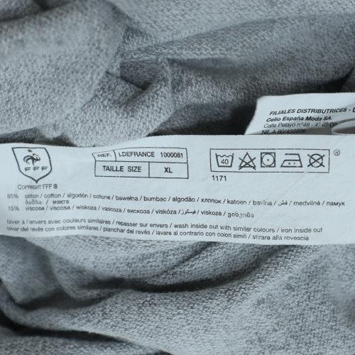 FFF Équipe de France Men's Grey XL Pullover Sweatshirt