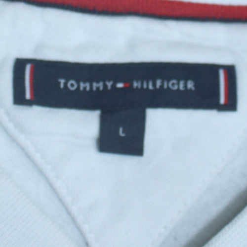 Tommy Hilfiger Mens White L Pullover Sweatshirt Classic Logo