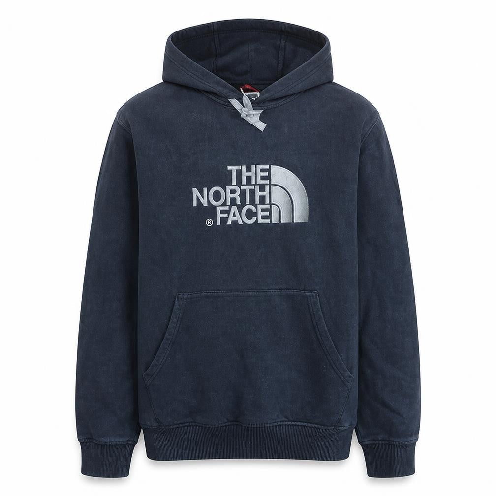The North Face Mens Blue Pullover Hoodie L Fleece Cotton Sweatshirt