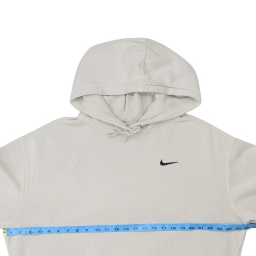 Nike Men Beige Pullover Hoodie Medium Fleece Regular Fit
