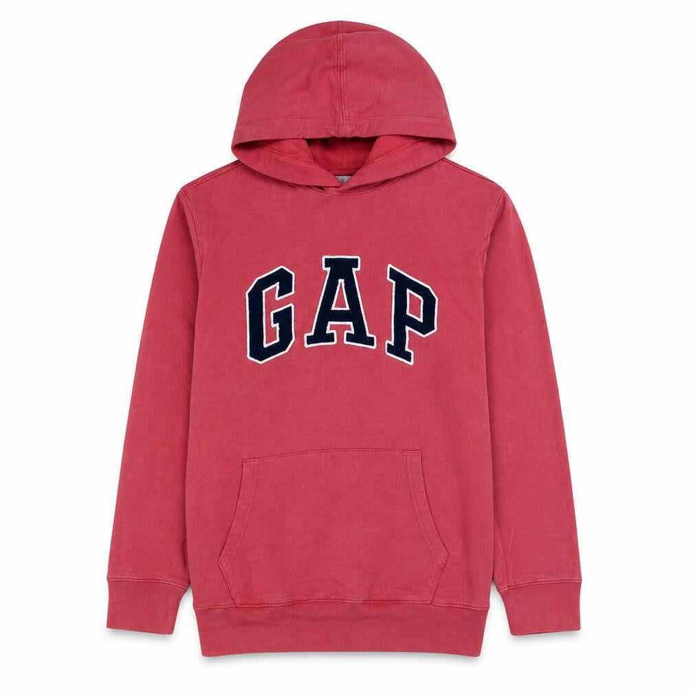 Gap Women’s Red Pullover Hoodie L Cotton Logo Casual Sweatshirt