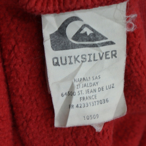 Quiksilver Women Red Pullover Sweatshirt Crew Neck Long Sleeve Casual