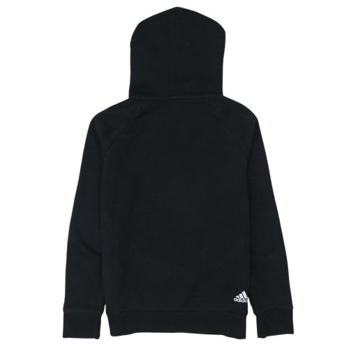 Adidas Women's Black Pullover Hoodie Size S Logo Print Casual Sweatshirt