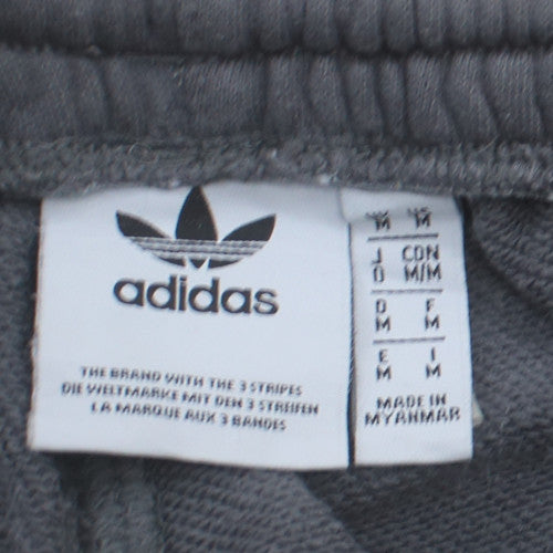 Adidas Men Grey Fleece Sweatpants M Regular Fit Tapered Joggers