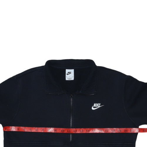 Nike Women's Black 1/2 Zip Sweatshirt Size M Cotton Fleece Pullover