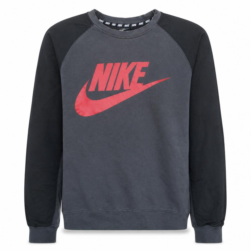 Nike Men's Grey Crew Neck Logo Pullover Sweatshirt M