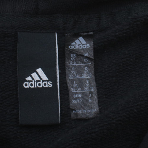 Adidas Womens Black XS Full Zip Hoodie Sweatshirt with Logo