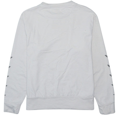 Emporio Armani EA7 Men's White Logo Crew Neck Sweatshirt Size L