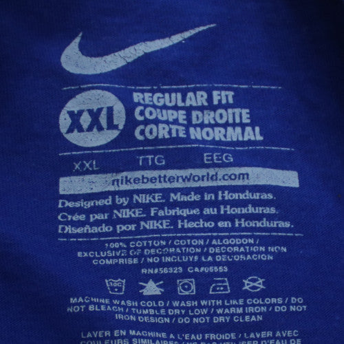 Nike Men's Blue 2XL Regular Fit Cotton Crew Neck T-Shirt