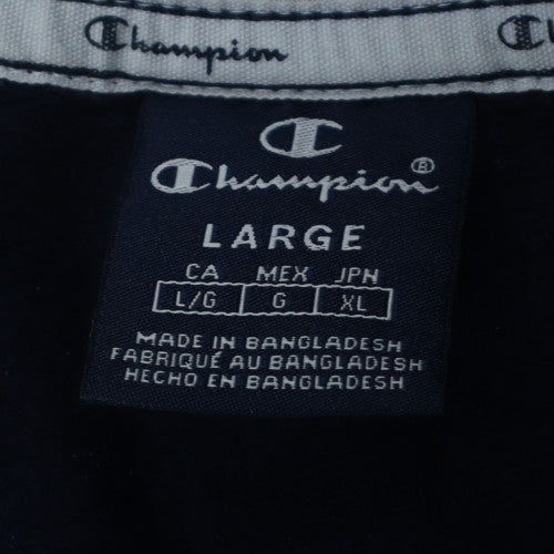 Champion Men's Black Pullover Sweatshirt Large Logo Crew Neck
