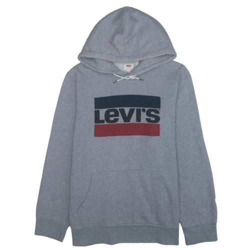 Levi's Men's Grey Pullover Hoodie L Regular Fit Fleece