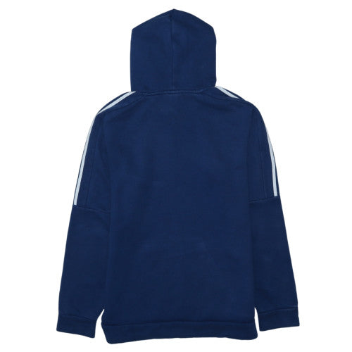 Adidas Mens Blue Pullover Hoodie Classic Fit Long Sleeve