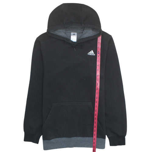 Adidas Mens Black Pullover Hoodie Fleece Medium Logo Sportswear