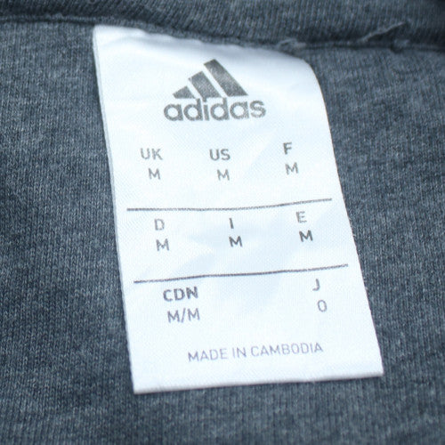 Adidas Mens Black Pullover Hoodie Fleece Medium Logo Sportswear