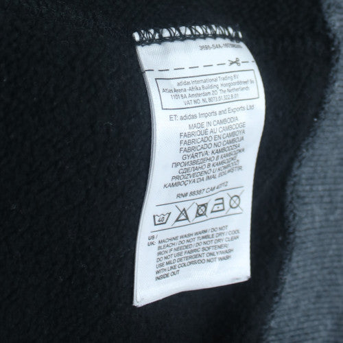Adidas Mens Black Pullover Hoodie Fleece Medium Logo Sportswear