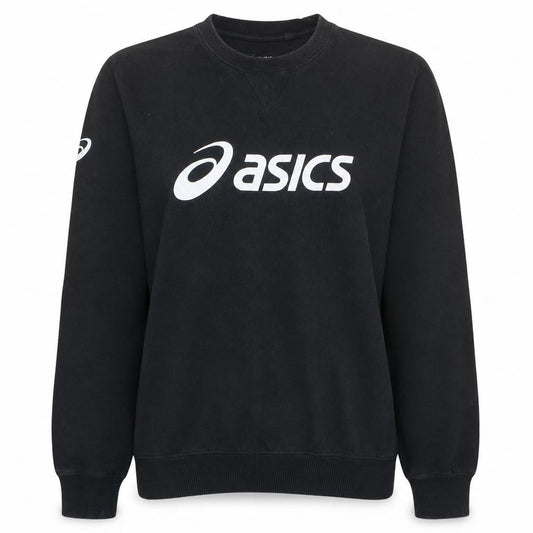 Asics Womens Black Size S Pullover Logo Sweatshirt