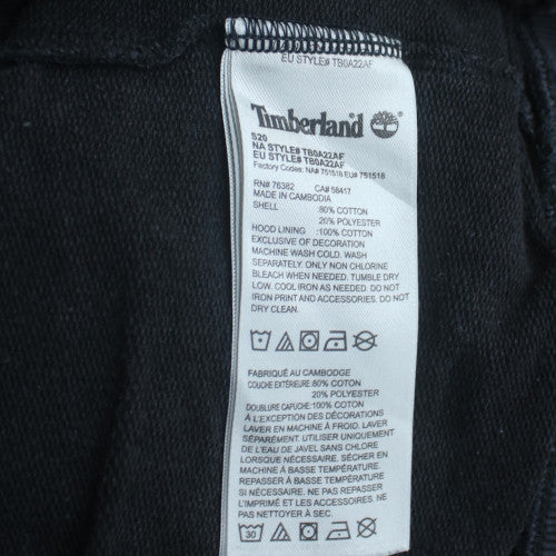 Timberland Mens Black Pullover Hoodie L Regular Fit Logo Sweatshirt